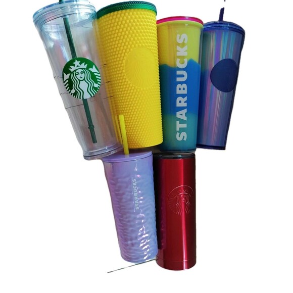 Lot of 6 Starbucks Tumblers and Cups 4(24oz) 1(19oz) 1(8oz)